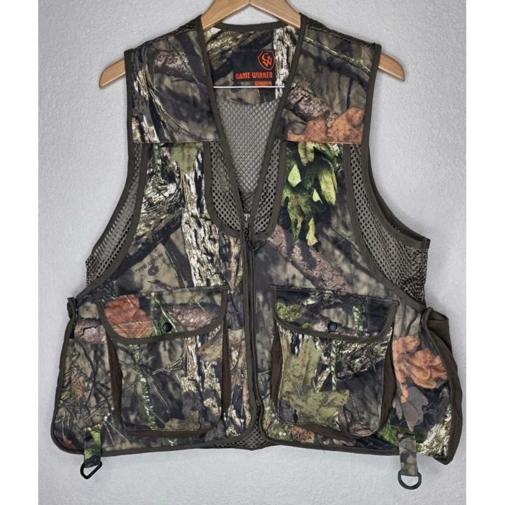 Game Winner Camo Mesh Hunting Vest Men S/M Mossy Oak Up Infinity Duck Deer Zip